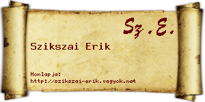 Szikszai Erik névjegykártya